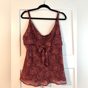 Y2K  crimson rayon tank top